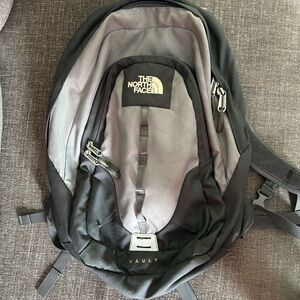 The North Face Vault Gray and Black Backpack